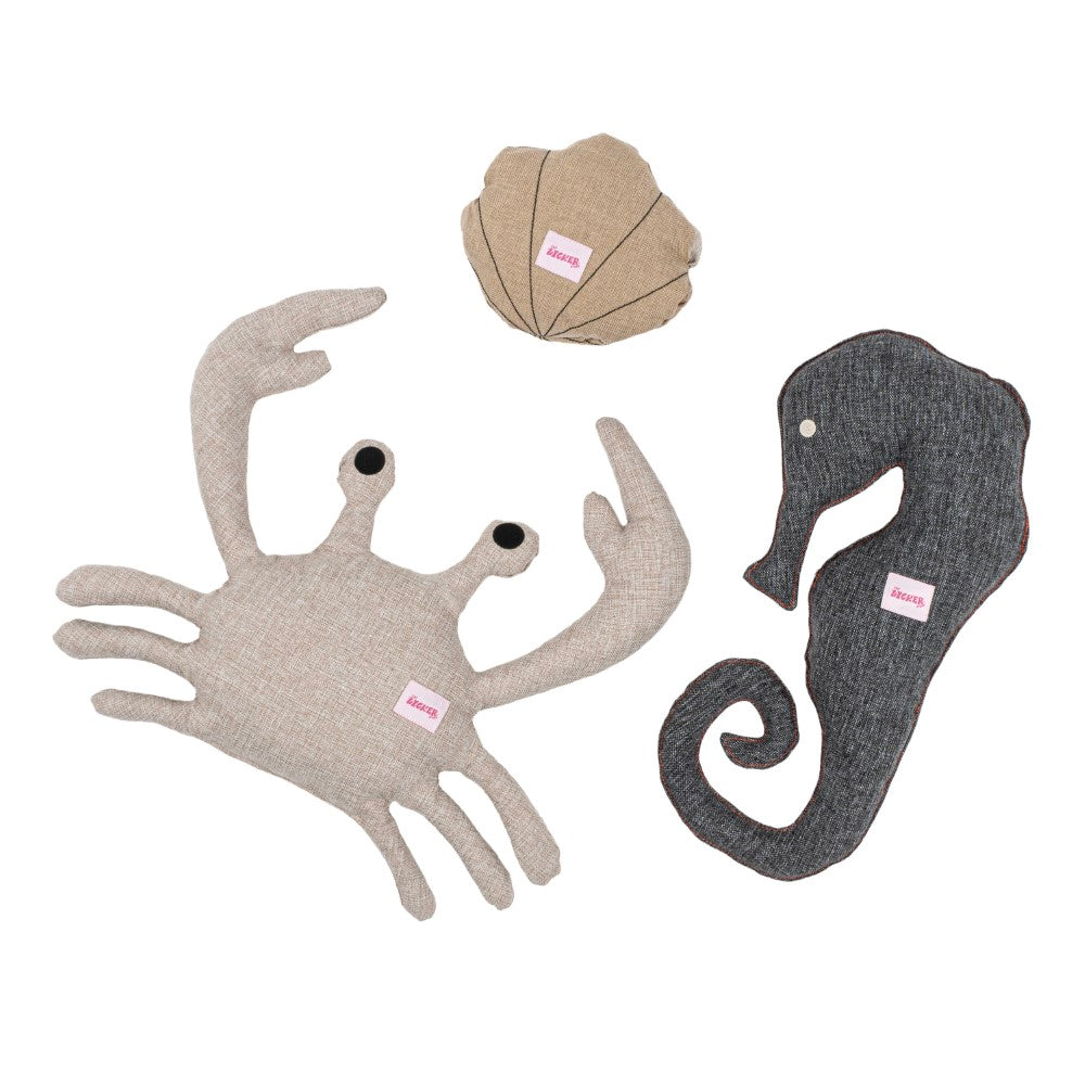 Edisto Stuffed Dog Toy Set Beige Small (3 Set)