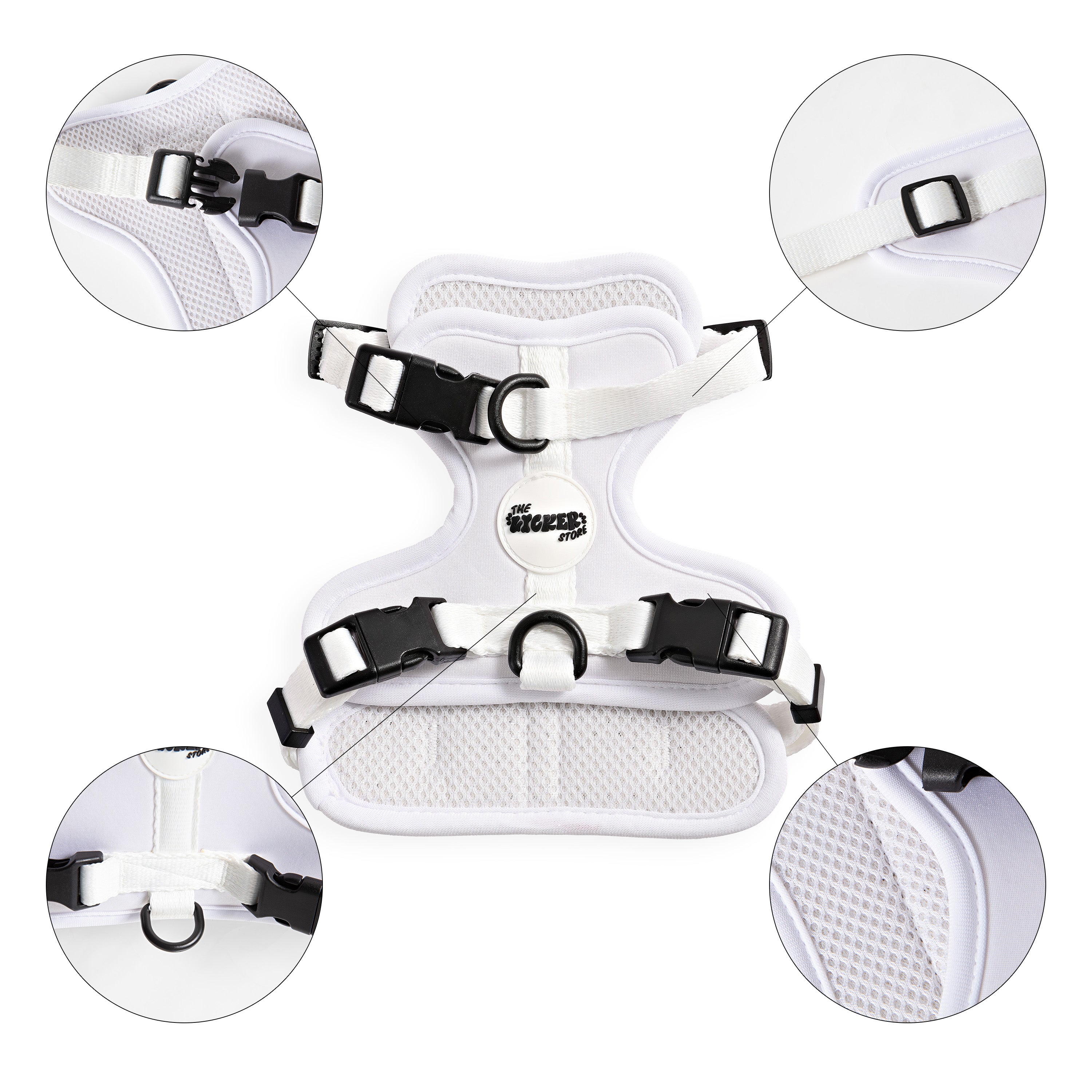 Arlo Adjustable No Pull Pet Harness White Extra Small