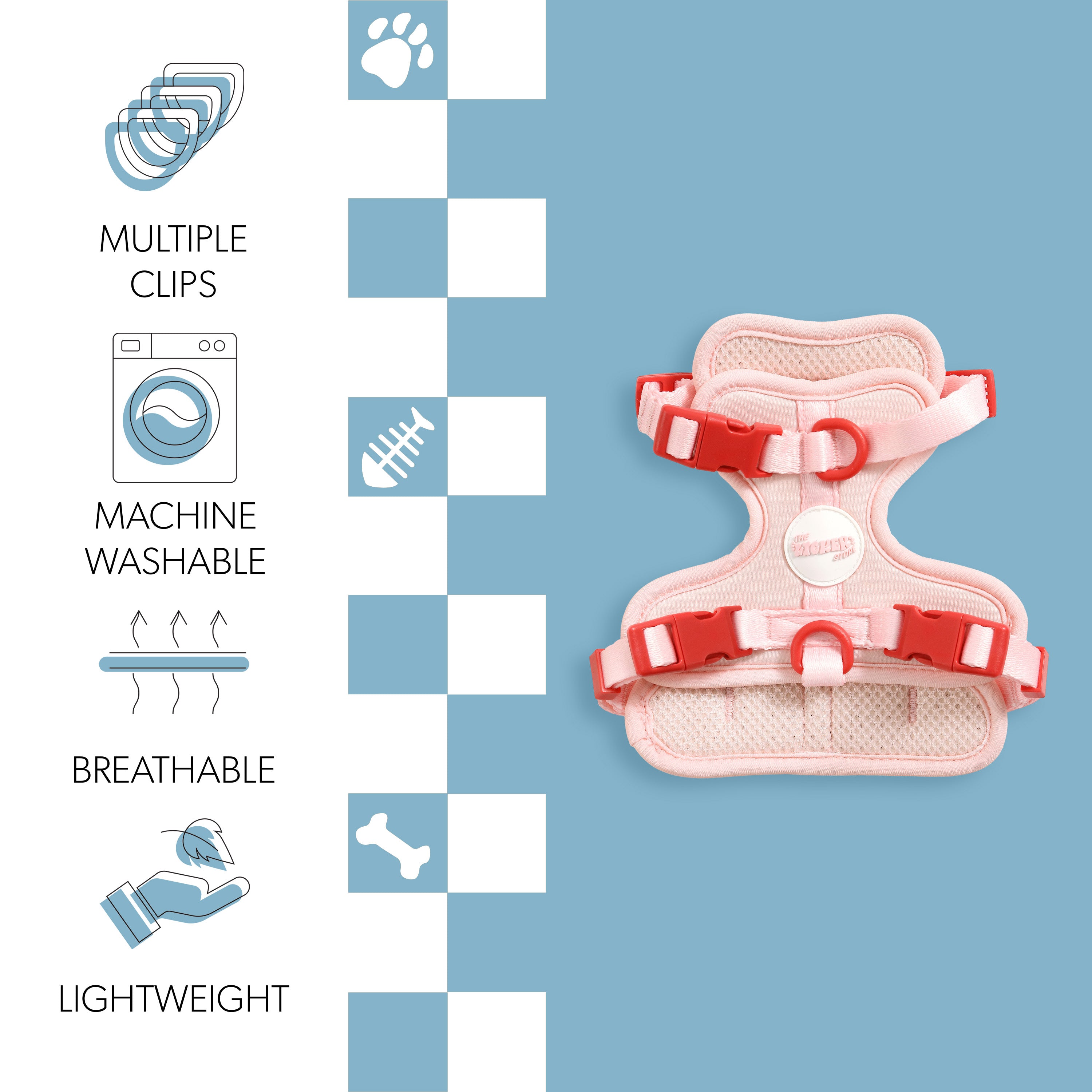 Arlo Adjustable No Pull Pet Harness Pink Extra Small