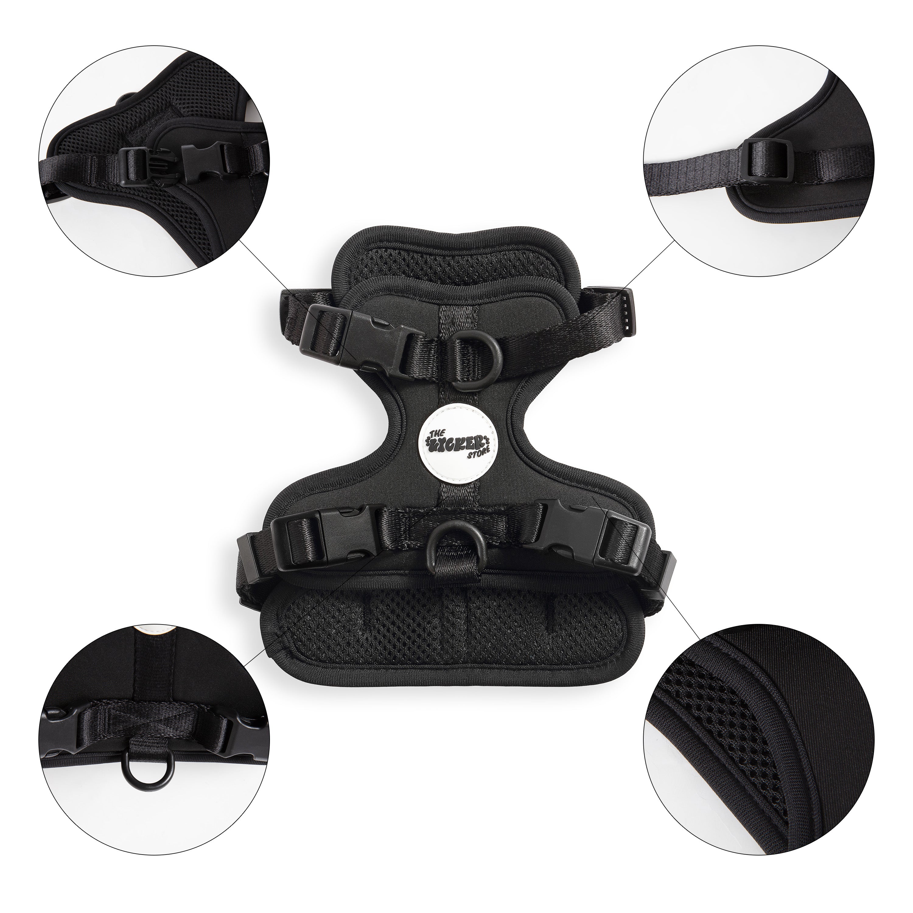 Arlo Adjustable No Pull Pet Harness Black Extra Small
