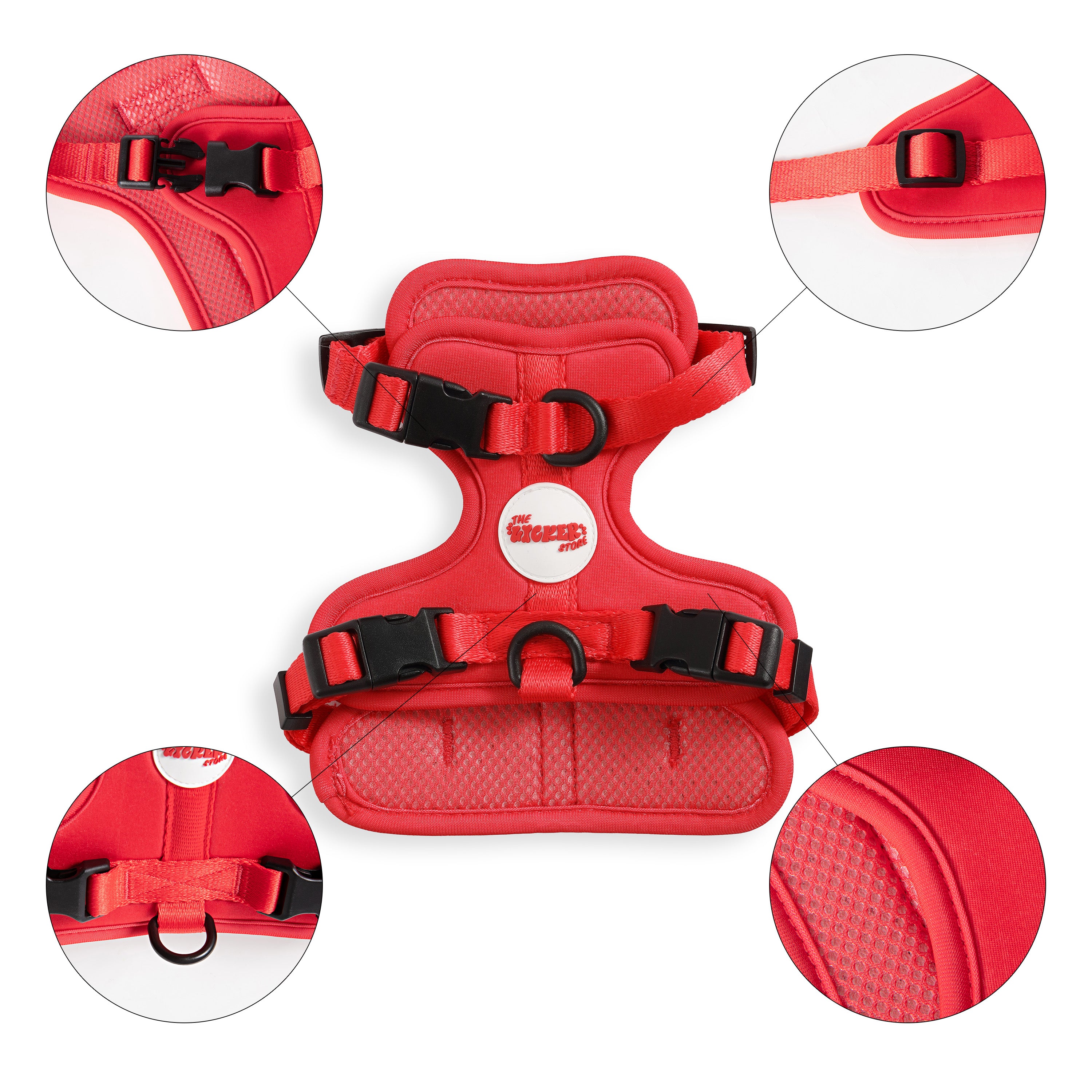 Arlo Adjustable No Pull Pet Harness Red Extra Small