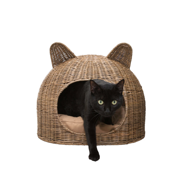 Wicker cat basket pets at shops home