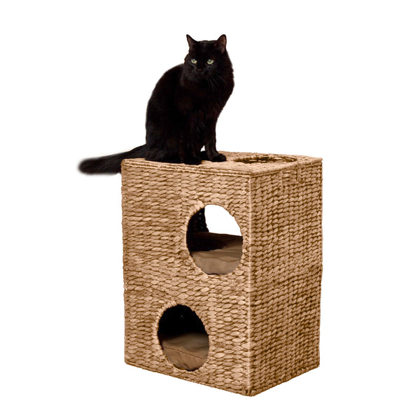 Jaxon Handwoven Cat Condo with 2 Cushions
