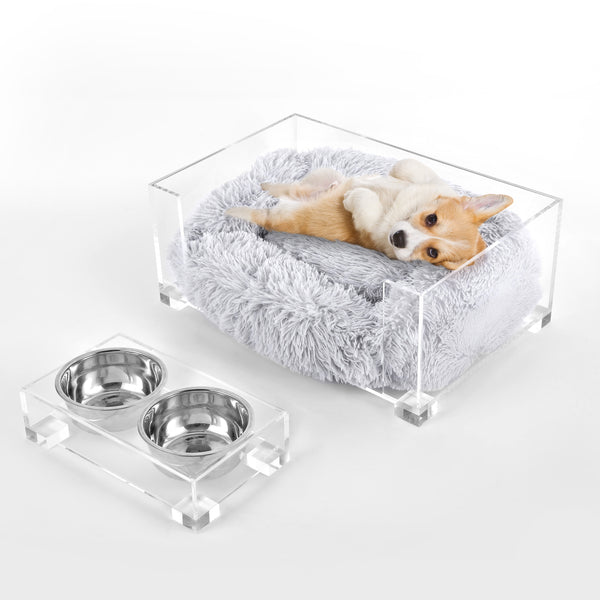 Billie Dog Bed and Bowl Set