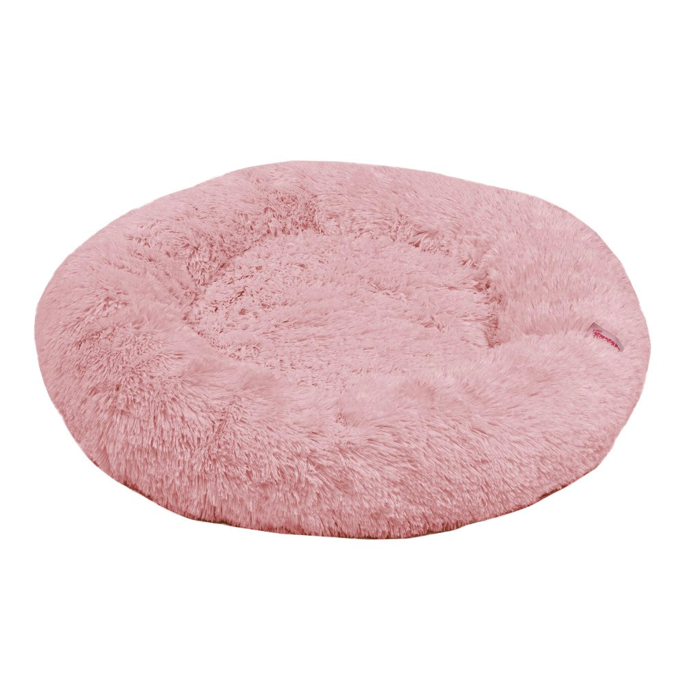 Maisie Bohemian Faux Fur Donut Pet Bed with Washable Cover Grapefruit