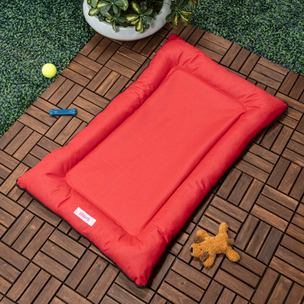 Archie Waterproof Indoor/Outdoor Camping Pet Bed Strawberry