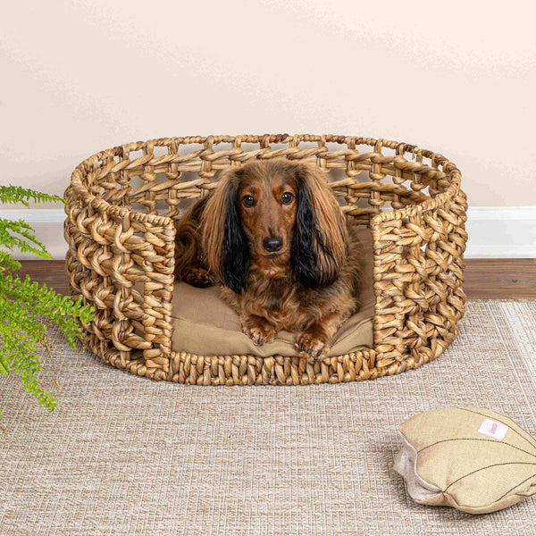 Gigi Handwoven Pet Bed with Cushion
