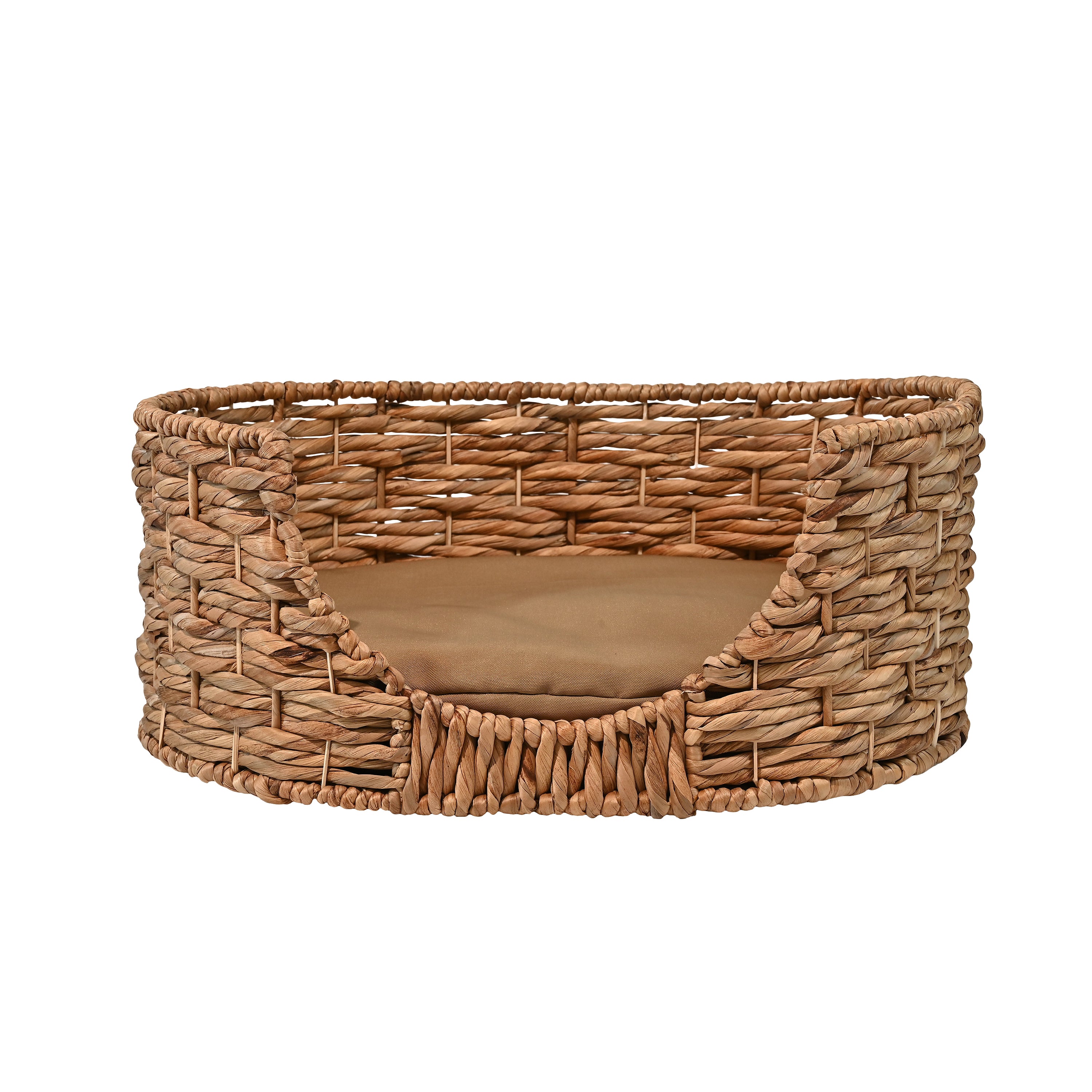 Perri Handwoven Pet Bed with Cushion Natural