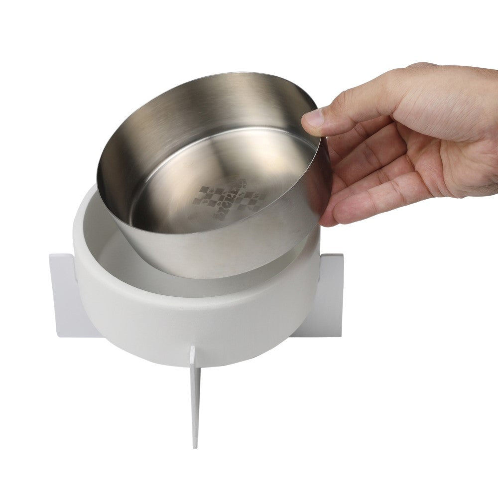 Intersecta Small/Medium Concrete and Stainless Steel Bowl 16oz (2 Cups) with Metal Stand Pet Feeder