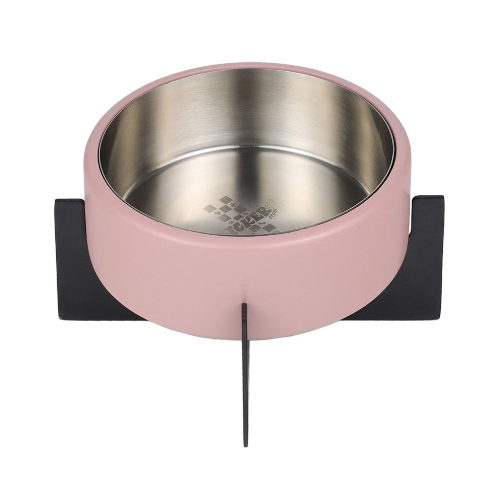 Intersecta Small/Medium Concrete and Stainless Steel Bowl 16oz (2 Cups) with Metal Stand Pet Feeder