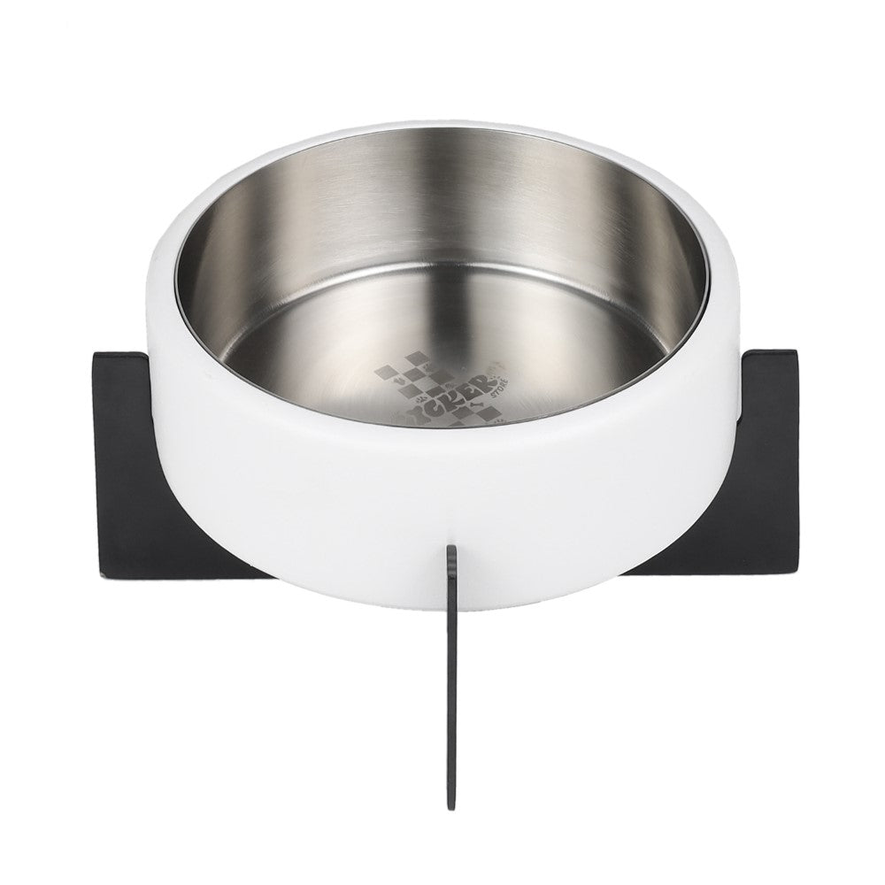 Intersecta Small/Medium Concrete and Stainless Steel Bowl 16oz (2 Cups) with Metal Stand Pet Feeder