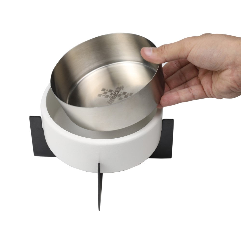 Intersecta Small/Medium Concrete and Stainless Steel Bowl 16oz (2 Cups) with Metal Stand Pet Feeder