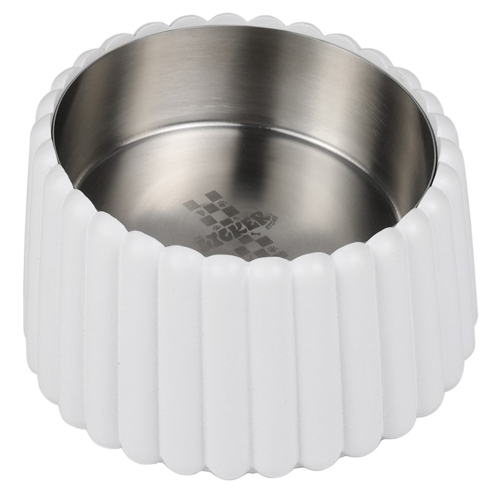 Ripple Ridge Small/Medium Slanted Concrete and Stainless Steel Bowl 16oz (2 Cups) Pet Feeder