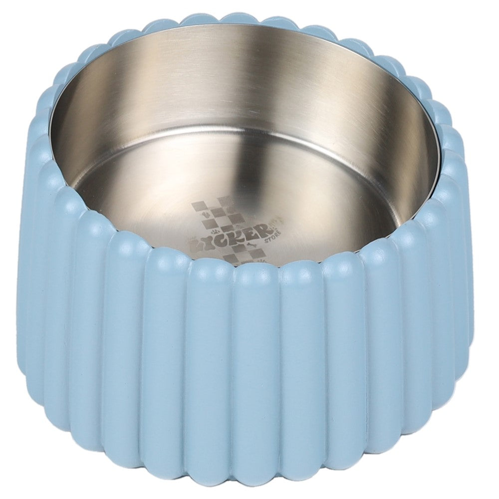 Ripple Ridge Small/Medium Slanted Concrete and Stainless Steel Bowl 16oz (2 Cups) Pet Feeder
