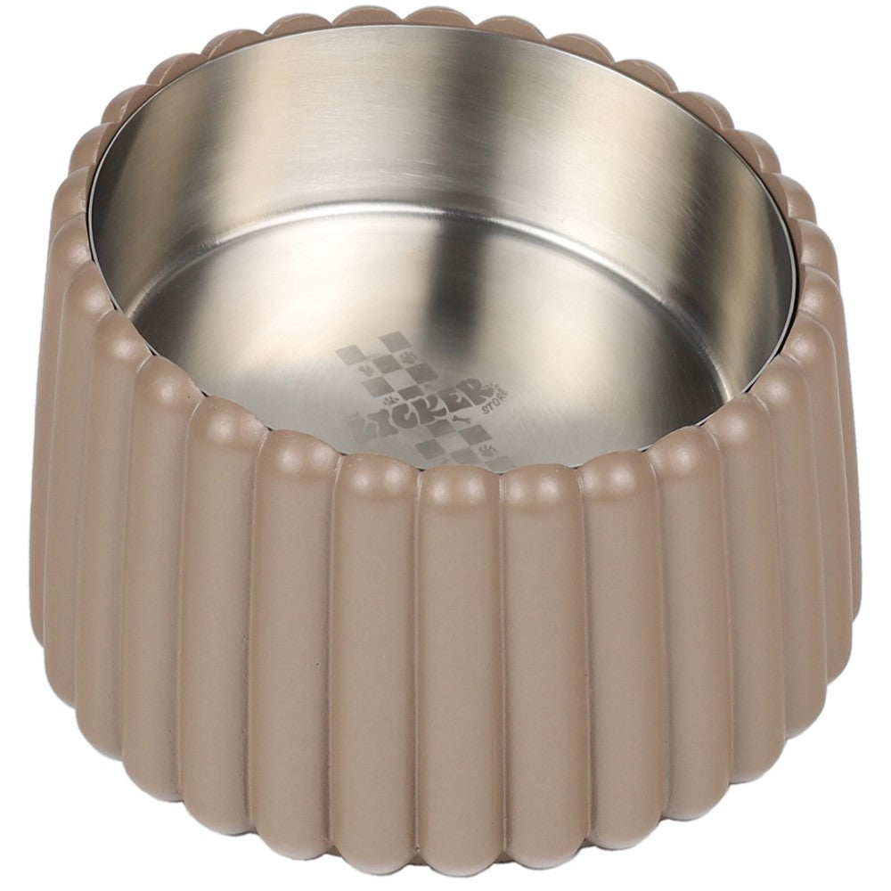 Ripple Ridge Small/Medium Slanted Concrete and Stainless Steel Bowl 16oz (2 Cups) Pet Feeder