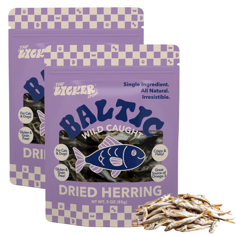 Gluten and Grain-Free Omega-3 Single Ingredient Crunchy Dried Herring Cod Skin for Dogs and Cats