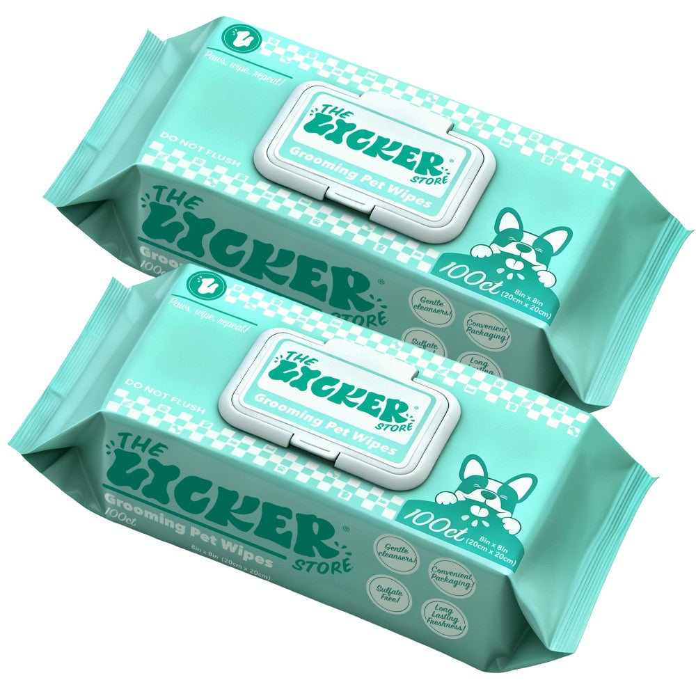 Biodegradable Hydrating Hypoallergenic Unscented Dog Grooming Wipes with Aloe Vera, Chamomile, and Shea Butter